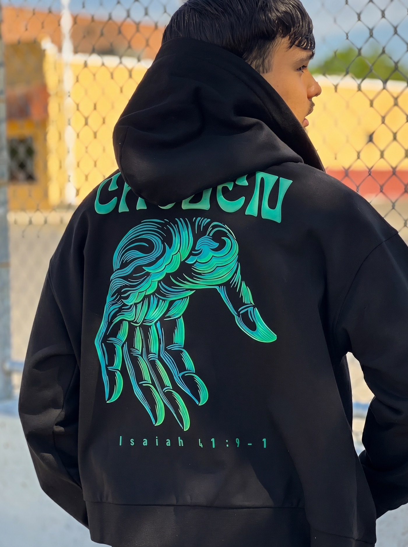 CHOSEN Zip-Up Hoodie — Back